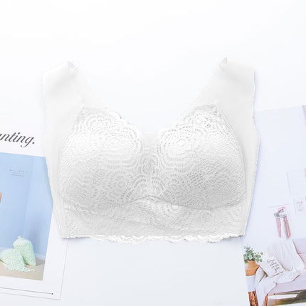 Fat M 150.00kg Ice Silk Gather Sleep Sports Yoga Bra Traceless Underwear Women's Plus Size Plus Size No Steel Ring Batch