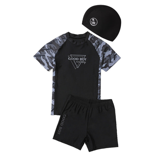Children's Swimwear Boys' Big Children Split 2025 New Fat Children's Big Children's Hot Spring Swimming Trunks Youth Swimming suit