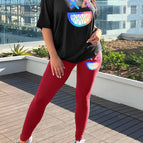 Black and burgundy pants / XS