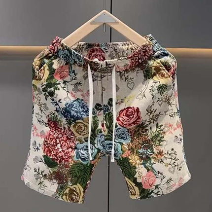 Summer Trendy Casual Thin Shorts for Men Versatile Loose Floral Personality Beach Pants Breathable Sports Five-Point Shorts