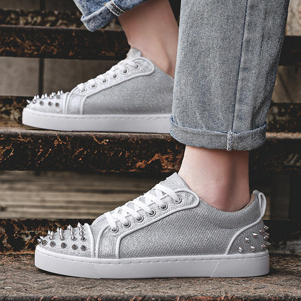 Men's Shoes for Spring and Summer Niche Light Luxury Soft Bottom Slab Shoes Trendy Men's High Beauty Value Fashion Low-top Round-toe Sports Trendy Shoes
