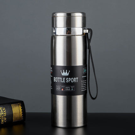 Large-Capacity Sling Pot 316 Stainless Steel Thermos Cup Outdoor Sports Rope Portable Travel Pot Car Water Cup