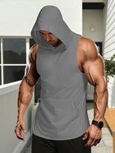 Cross-border European and American size in stock compression quick-drying breathable lightweight sweat-absorbent training fitness tight sports hooded vest