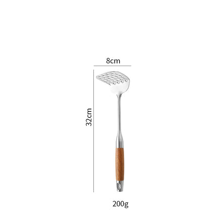 Cross-Border Kitchenware 316 Stainless Steel Spatula for Cooking Household Soup Spoon Rosewood Handle Spatula Kitchen Utensils Frying Spoon