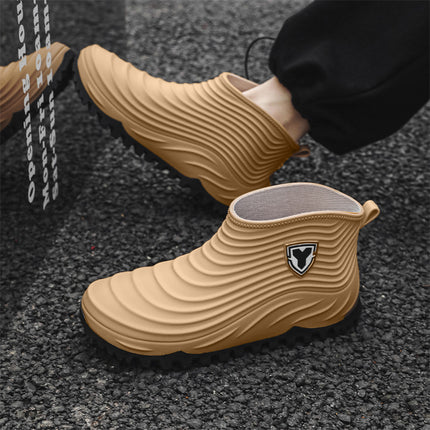 Rain Boots for Men, Outdoor Wear, Trendy Low-Cut Rain Boots, Wading Non-Slip Rain Boots, Men's Short-Tube Waterproof Rubber Shoes, New Water Shoes