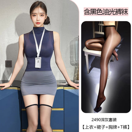 Pxfs Sexy Intimates Pure Secretary Hip Skirt Stewardess Uniform No Need to Take Off Qqny Sexy Intimates Fun Female Abstinence System 2490