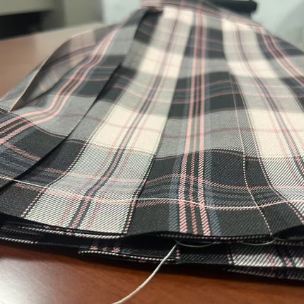 Original JK uniform [pink fog sea] autumn and winter black pink plaid skirt sweet cool hot girl student Japanese college style skirt