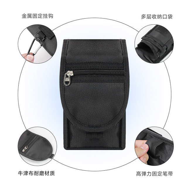 Mobile Phone Waist Bag 6.3 Inch Flip Hanging Waist Mobile Phone Bag Portable Middle-aged and Elderly Men's Casual Belt Hanging Waist Bag