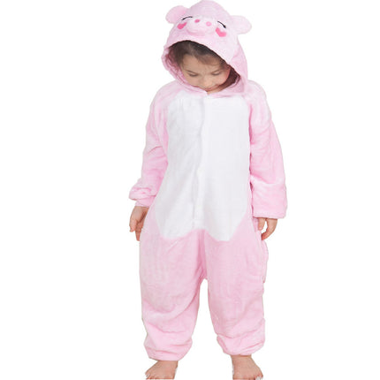Autumn and Winter Flannel Children's Parent-Child Cartoon One-Piece Pajamas, Tigger Thickened Fabric Toilet Version