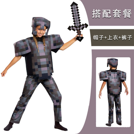 My World Child Cos Suit Steve Stage Game Performance Suit minecraft Halloween Costume in stock