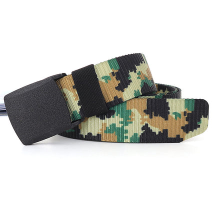 Security check camouflage nylon belt men's tactical belt women's automatic buckle pants belt woven cross-border wholesale