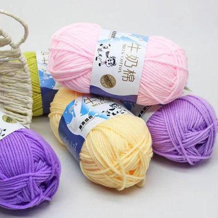 Five-Strand Milk Cotton Wool Ball Wholesale Medium Thick Thread Crochet Doll Shoes Scarf Handmade DIY Knitting Material Package