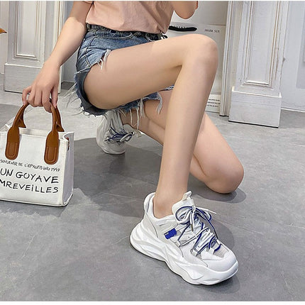 European Style Women's Sports Shoes 2025 Spring/Summer New Trendy Fashion Breathable Versatile Dad Sneakers with Thick Soles