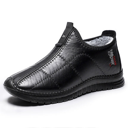 Men's Cotton Shoes, Winter Polyurethane Leather Boots, Large Size Warm Short Boots, Cross-Border Dropshipping Boots, Fleece-Lined and Thickened Cotton Boots