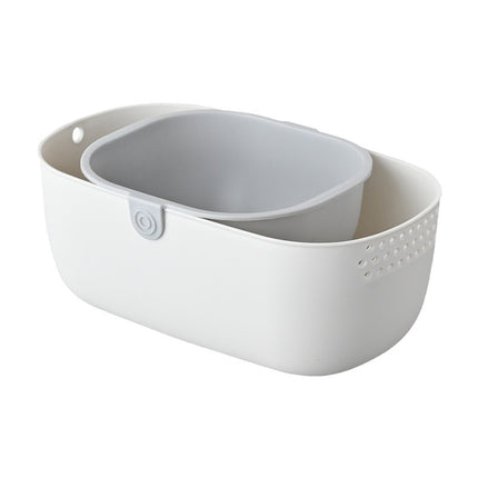 Multi-functional double-layer thickened fruit drain basket food grade melon seeds snack storage box living room kitchen fruit basket fruit plate
