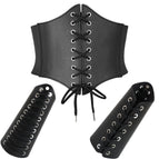 Black 3-piece set (girdle + 1 pair of wrist guards)