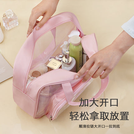 Cross-border PVC Wash Bag Portable Shoulder Dry and Wet Separation Bag Swimming Fitness Bath Bag Waterproof Makeup Storage Bag