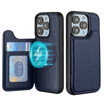 Suitable for iPhone 17 Protective Case, Apple 15 Pro Magnetic Magsafe Phone Case, Card-Insertable 14 Phone Leather Case