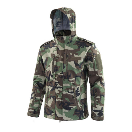 Spring and Autumn Men's Outdoor Shark Skin Modified Soft Shell Jacket Multi-Pocket Outdoor Sports Waterproof Warm Jacket