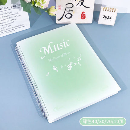 A4 simple gradient music score clip non-reflective modifiable music score clip student piano music score book waterproof insert