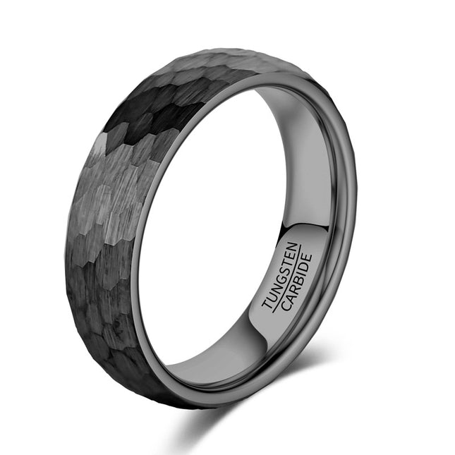 in stock a generation of 4 6 8 mm wide men's and women's plated black hammer tungsten steel ring