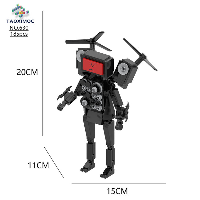 Cross-border moc building blocks toilet Man vs monitor man Skibidi toilet game peripheral hand-made educational toys