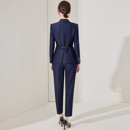 Aishangchen navy blue fashion professional suit temperament goddess fan hotel front desk sales department High sense work clothes