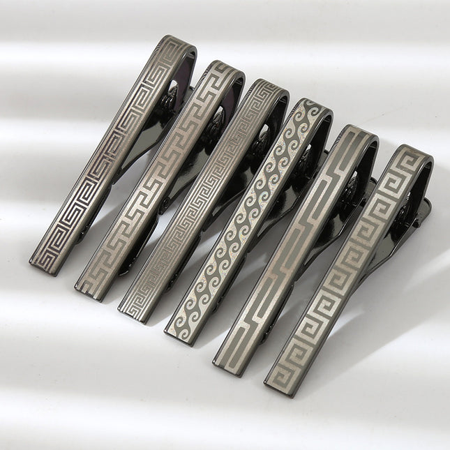 New Guofeng Gun Black Laser Ancient Pattern Roman Pattern Flat Tire Clip logo Men's Lover Clip