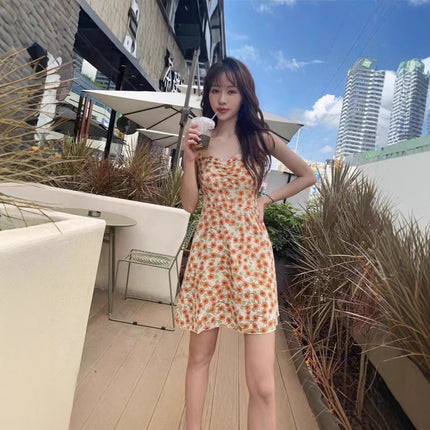 Dopamine 2025 All-match Ins Style suit Sling Sweet Floral dress Slimming Cardigan Summer New Skirt