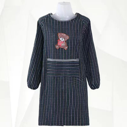 Old Coarse Cotton Apron Long-sleeved Overalls Kitchen Household Anti-oil Work Clothes Dirt-resistant Wear-resistant Adult Labor Protection