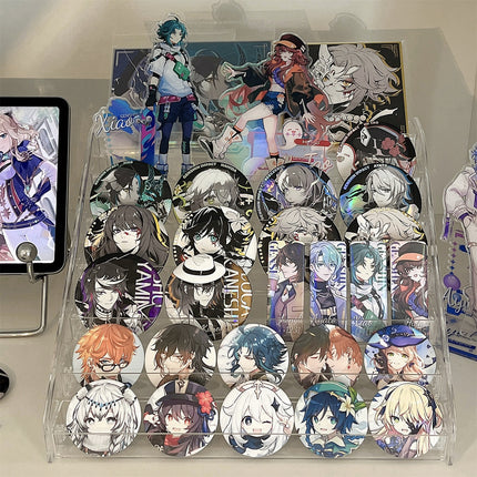 Acrylic Display Stand Transparent Desktop Millet Storage Box Ladder Shelf Peripheral Badge Desktop Storage Rack