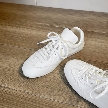 Women's 2026 New Style German Training Shoes, Suitable for Pairing with Skirts, Ultra-Soft Lightweight Casual Sports White Shoes with Front Laces