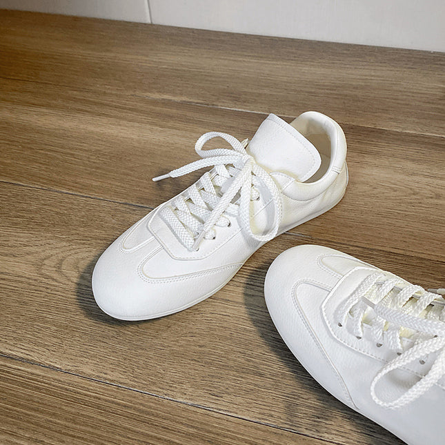 Women's 2026 New Style German Training Shoes, Suitable for Pairing with Skirts, Ultra-Soft Lightweight Casual Sports White Shoes with Front Laces