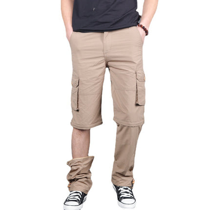 Mountaineering Pants Men's Outdoor Summer Thin Multi-pocket Cordwork Pants Men's Loose Charge Pants Men's Two-section Pants Removable Pants