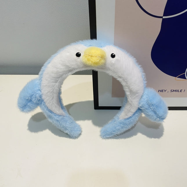 Bubble Chicken ~ Cute Yellow Chicken Stuffed Hair Hoop Women's Face Wash Makeup Special Apply Mask Hair Accessories Headband