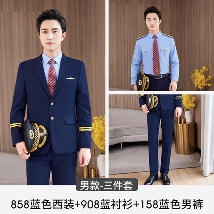 Technical school flight less aviation uniforms professional suit autumn and winter captain overalls stewardess suits property security uniforms