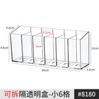 Detachable transparent box - 6 compartments, 1 piece