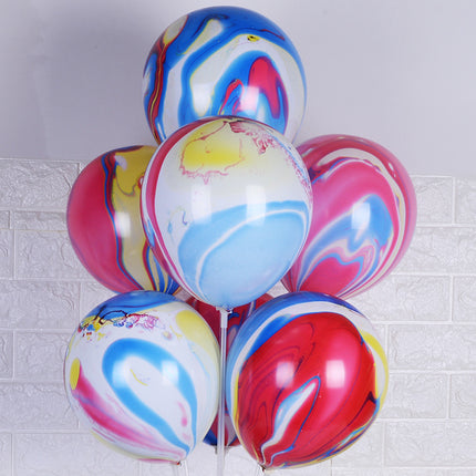Wholesale Agate Balloons 10inch 12inch Thickened Colorful Cloud Latex Marble Pattern Birthday Party Decoration Wedding