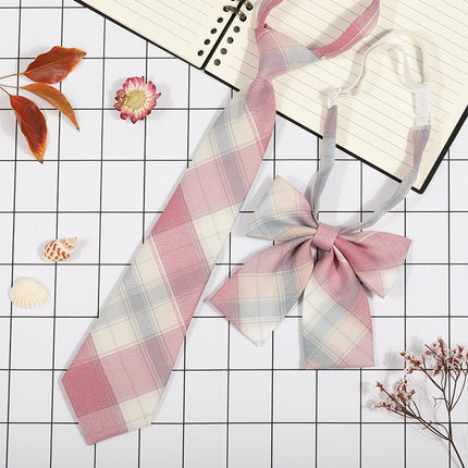 Japanese Plaid JK Tie Tie Set Women's College Style Graduation Photo Free Accessories Korean Style Bow Mariners Suit