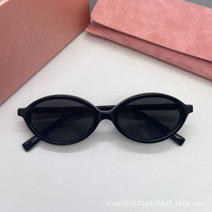 Miu Sunglasses,Hailee Steinfeld， Nerd Style, Unisex,Emily Ratajkowski， Tiktok Celebrity Popular Model, Prescription Sunglasses, 04Z, Anti-Blue Light miu Jang Wonyoung