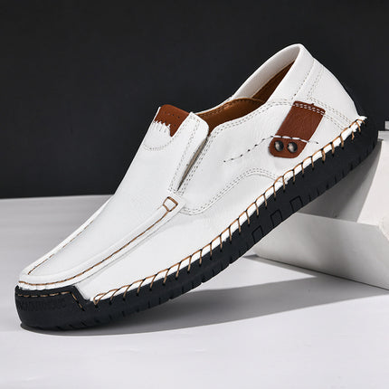 Spring and Autumn New Cross-Border Doudou Shoes Men's Oversized Loafers Foreign Trade Hand-Sewn Business Casual Shoes