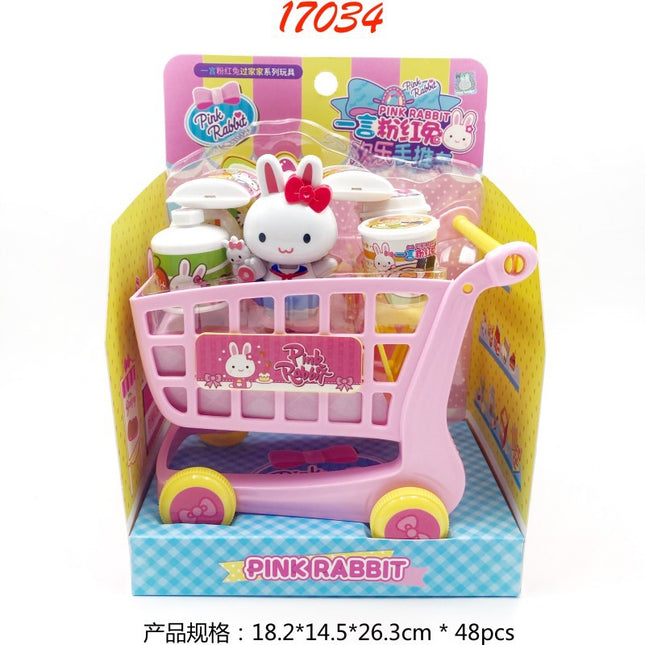 One-word pink rabbit kitchen refrigerator cake dessert shop girl simulation play house toys wholesale mini notebook