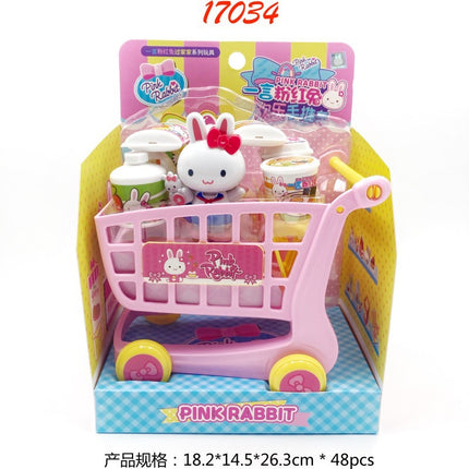 One-word pink rabbit kitchen refrigerator cake dessert shop girl simulation play house toys wholesale mini notebook