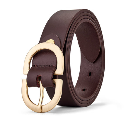 King Paul Belt Women Genuine Leather Pin Buckle Cowhide Belt Women Fashion Trendy Belt Women's New Wholesale