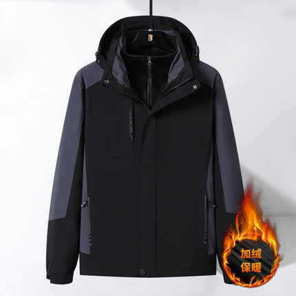 Men's and women's same outdoor jacket fleece-lined couple's jacket detachable three-in-one warm casual mountaineering men's clothing