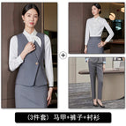 Women's gray vest + pants + shirt / S