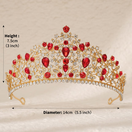 European and American All-match Bride Wedding Hair Accessories Light Luxury Full Diamond Birthday Party Crown Baroque Vintage Rhinestone Crown