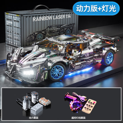 Compatible with Lego Black Gold V12 Cyberpunk Rambo Remote Control Building Blocks Sports Car Racing Children's Toys Cross-Border Wholesale
