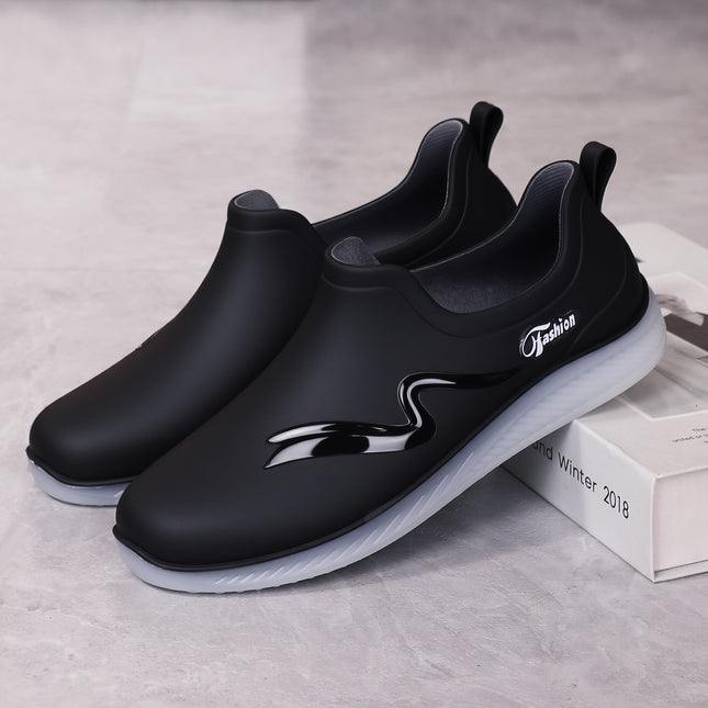 Cross-Border Trendy Women's Low-Cut Short Rain Boots, Non-Slip Waterproof Shoes for Kitchen Work, Rubber Rain Boots for Summer