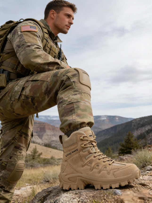 Cross-Border Spot New High-Top Men's Outdoor Special Forces Tactical Boots Combat Boots Military Boots Hiking Boots Security Boots Large Size